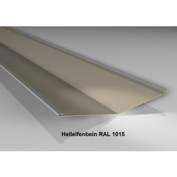 Kehlblech | Stahl 0,5 mm | Beschichtung 25 µm | 490 x 490 x 2000 mm | RAL 1015 Hellelfenbein