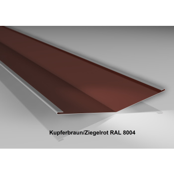 Kehlblech | Stahl 0,5 mm | Beschichtung 25 µm | 490 x 490 x 2000 mm | RAL 8004 Kupferbraun