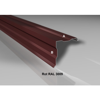 Ortgangwinkel | Stahl 0,5 mm | Beschichtung 80 µm | 115 x 115 mm gesickt | RAL 3009 Oxidrot