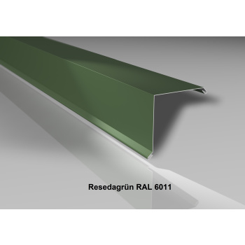 Ortgangwinkel | Stahl 0,5 mm | Beschichtung 25 µm | 115 x 115 mm glatt | RAL 6011 Resedagrün