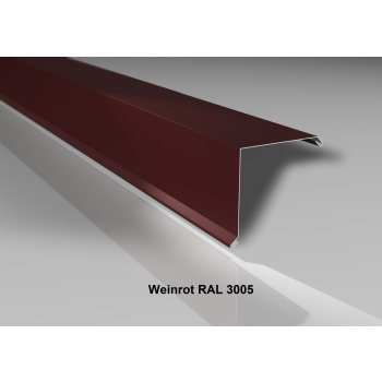Ortgangwinkel | Stahl 0,5 mm | Beschichtung 25 µm | 150 x 150 mm glatt | RAL 3005 Weinrot