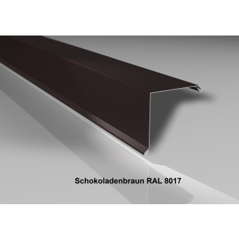 Ortgangwinkel | Stahl 0,5 mm | Beschichtung 60 µm | 115 x 115 mm glatt | RAL 8017 Schokoladenbraun