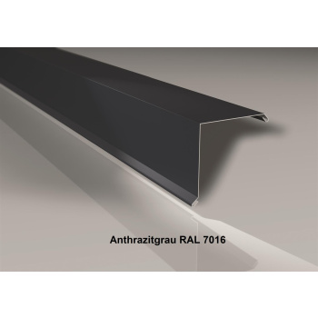 Alu-Ortgangwinkel | Aluminium 0,7 mm | Beschichtung 25 µm | 115 x 115 mm glatt | RAL 7016 Anthrazitgrau
