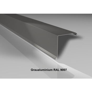 Alu-Ortgangwinkel | Aluminium 0,7 mm | Beschichtung 25 µm | 200 x 200 mm glatt | RAL 9007 Graualuminium