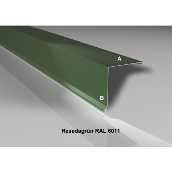 Pultabschluss | Stahl 0,5 mm | Beschichtung 25 µm | 80° | 200 x 250 mm | RAL6011 Resedagrün