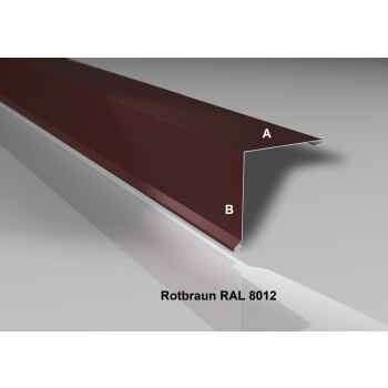 Pultabschluss | Stahl 0,5 mm | Beschichtung 25 µm | 80° | 200 x 250 mm | RAL8012 Rotbraun