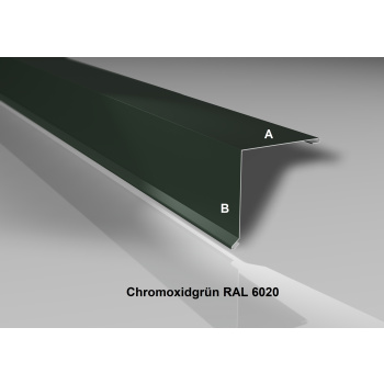 Pultabschluss | Stahl 0,5 mm | Beschichtung 25 µm | 85° | 115 x 115 mm | RAL6020 Chromoxidgrün/Nadelgrün