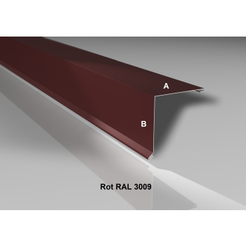 Pultabschluss | Stahl 0,5 mm | Beschichtung 25 µm | 90° | 115 x 115 mm | RAL3009 Rot