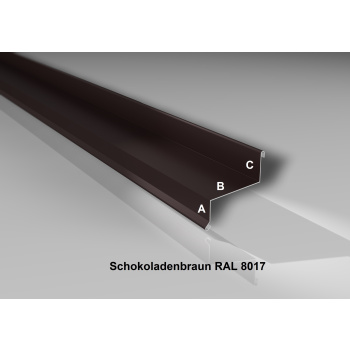 Sohlbank | Stahl 0,5 mm | Beschichtung 60 µm | 50 x 115 x 40 x 2000 mm | RAL 8017 Schokoladenbraun