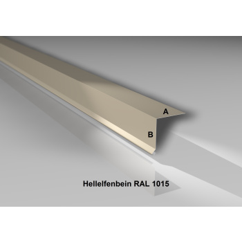 Traufblech | Stahl 0,5 mm | Beschichtung 25 µm | 95° | 50 x 50 mm | RAL 1015 Hellelfenbein