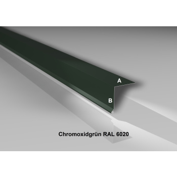 Traufblech | Stahl 0,5 mm | Beschichtung 25 µm | 95° | 80 x 30 mm | RAL 6020 Chromoxidgrün/Nadelgrün