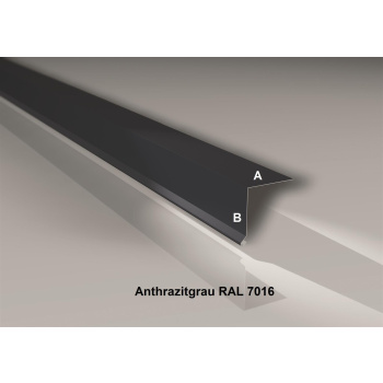 Traufblech | Stahl 0,5 mm | Beschichtung 25 µm | 95° | 160 x 100 mm | RAL 7016 Anthrazitgrau