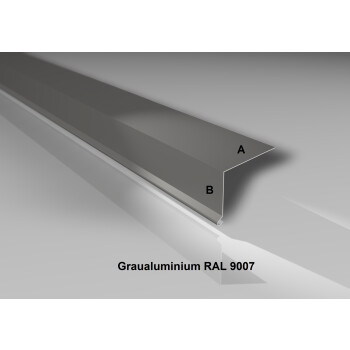 Alu-Traufblech | Aluminium 0,7 mm | Beschichtung 25 µm | 100° | 160 x 100 mm | RAL 9007 Graualuminium