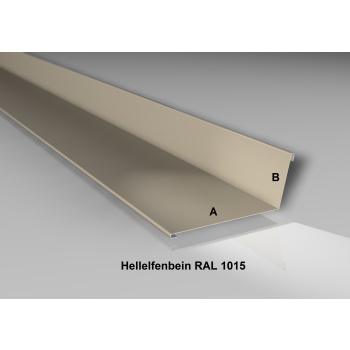 Wandanschluss | Stahl 0,5 mm | Beschichtung 25 µm | 90° | 160 x 115 mm | RAL 1015 Hellelfenbein