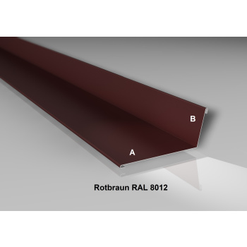 Wandanschluss | Stahl 0,5 mm | Beschichtung 25 µm | 90° | 160 x 115 mm | RAL 8012 Rotbraun