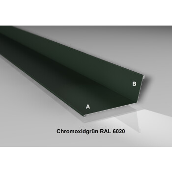 Wandanschluss | Stahl 0,5 mm | Beschichtung 25 µm | 100° | 160 x 115 mm | RAL 6020 Chromoxidgrün/Nadelgrün