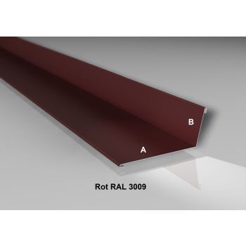 Wandanschluss | Stahl 0,5 mm | Beschichtung 80 µm | 90° | 160 x 115 mm | RAL 3009 Oxidrot