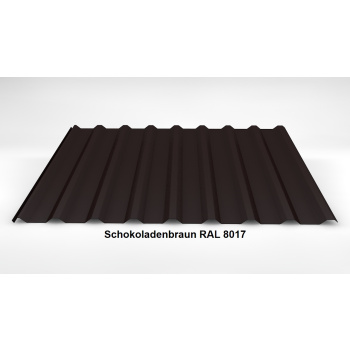 Trapezblech Dach 20/138 | Profilblech | Stahl | Beschichtung 25 µm | 0,63 mm | RAL 8017 Schokoladenbraun