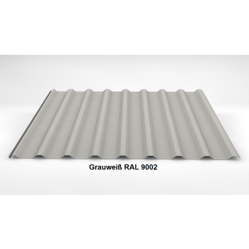Trapezblech Dach 20/138 | Profilblech | Stahl | Beschichtung 25 µm | 0,75 mm | RAL 9002 Grauweiß mit 1000 g/m² Antikondensvlies