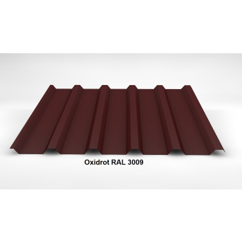 Trapezblech Dach 35/207 | Profilblech | Stahl | Beschichtung 80 µm | Stärke 0,5 mm | RAL 3009 Oxidrot