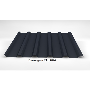 Trapezblech Dach 35/207 | Profilblech | Stahl | Beschichtung 35 µm | Stärke 0,5 mm | RAL 7024 Dunkelgrau