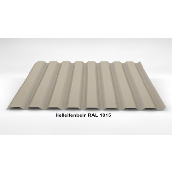 Trapezblech Wand 20/138 | Profilblech | Stahl | Beschichtung 25 µm | 0,5 mm RAL 1015 Hellelfenbein