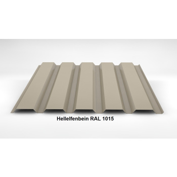 Trapezblech Wand 35/207 | Profilblech | Stahl | Beschichtung 25 µm | 0,5 mm RAL 1015 Hellelfenbein