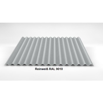 Wellblech Dach 76/18 | Profilblech | Stahl | Beschichtung 25 µm | Stärke 0,5 mm | RAL 9010 Reinweiß
