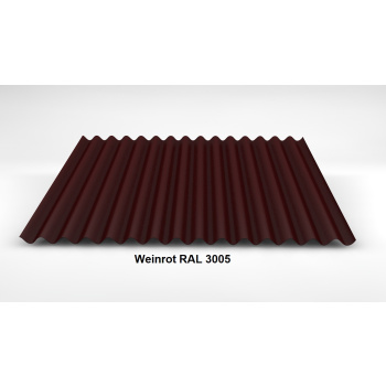 Wellblech Wand 76/18 | Profilblech | Stahl | Beschichtung 25 µm | Stärke 0,5 mm | RAL 3005 Weinrot