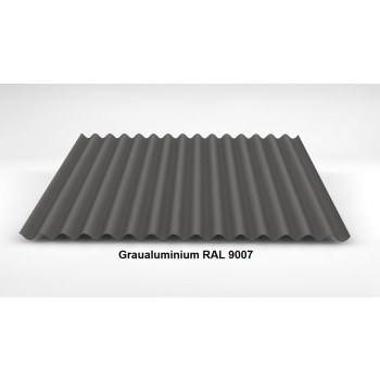 Wellblech Wand 76/18 | Profilblech | Stahl | Beschichtung 25 µm | Stärke 0,5 mm | RAL 9007 Graualuminium
