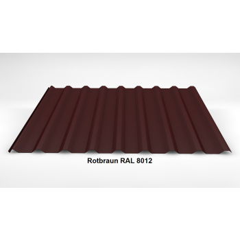 Alu-Trapezblech Dach 20/138 | Profilblech | Aluminium | Beschichtung 25 µm | Stärke 0,7 mm | RAL 8012 Rotbraun ohne Antikondensvlies