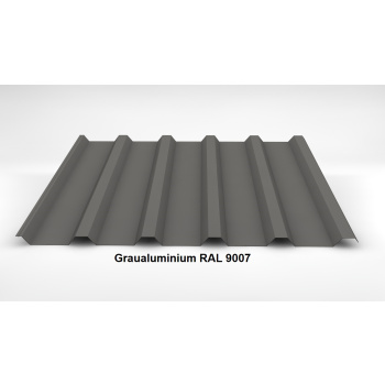 Alu-Trapezblech Dach 35/207 | Profilblech | Aluminium | Beschichtung 25 µm | Stärke 0,7 mm | RAL 9007 Graualuminium ohne Antikondensvlies
