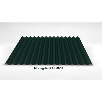 Alu-Wellblech Dach 76/18 | Profilblech | Aluminium | Beschichtung 25 µm | Stärke 0,7 mm | RAL 6005 Moosgrün