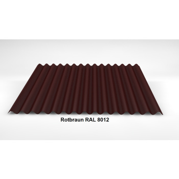 Alu-Wellblech Dach 76/18 | Profilblech | Aluminium | Beschichtung 25 µm | Stärke 0,7 mm | RAL 8012 Rotbraun