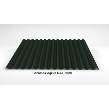 Sonderposten Wellblech Dach 76/18 | Profilblech | Stahl | Beschichtung 25 µm | Stärke 0,4 mm | RAL 6020 Chromoxidgrün