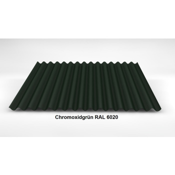 Sonderposten Wellblech Wand 76/18 | Profilblech | Stahl | Beschichtung 25 µm | Stärke 0,4 mm | RAL 6020 Chromoxidgrün