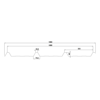 Trapezblech Dach 45/333 | Profilblech | Stahl | Beschichtung 60 µm | Stärke 0,5 mm | RAL 6005 Moosgrün
