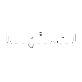 Alu-Trapezblech Dach 45/333 | Profilblech | Aluminium | Beschichtung 25 µm | Stärke 0,7 mm | RAL 6005 Moosgrün ohne Antikondensvlies