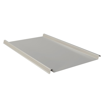 Trapezblech Dach 33/500 | Stehfalzblech | Stahl | Beschichtung 25 µm | 0,5 mm | ohne Prägung | RAL 9006 Weißaluminium mit 1000 g/m² Antikondensvlies