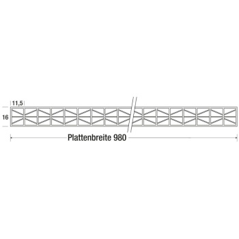 Sparpaket Polycarbonat Stegplatte | 16 mm X-Struktur | Opal-Weiß | inkl. Zevener Sprosse & Zubehör