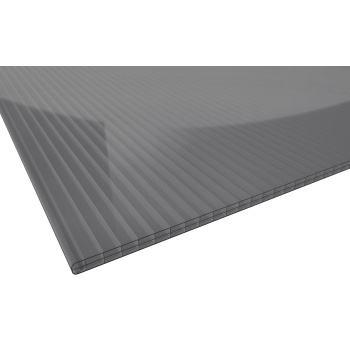 Polycarbonat Stegplatte 3-fach | 16 mm | Premium | Anthrazit | Breite 980 mm | Länge 7000 mm