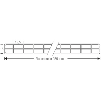 Polycarbonat Stegplatte 3-fach | 16 mm | Premium | Anthrazit | Breite 980 mm | Länge 3000 mm