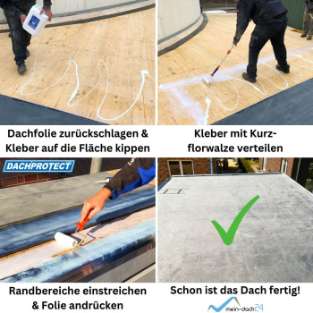 Dachprotect EPDM Dachfolie 1,5 mm | Breite 4,57 m | Schwarz