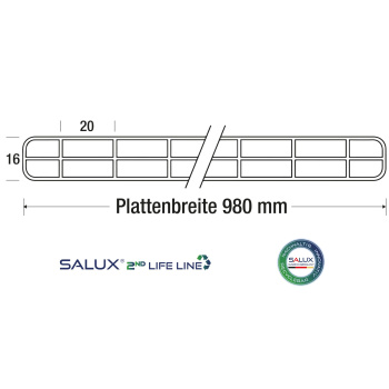 Polycarbonat Stegplatte 3-fach | 16 mm | 2ND LIFE LINE RECYCLED | Klar