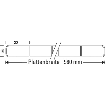 Polycarbonat Doppelstegplatte | 16 mm | Breitkammer 32 mm | Glasklar
