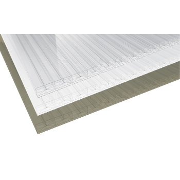 Polycarbonat Stegplatte 7-fach | 25 mm | X-Struktur | Glasklar
