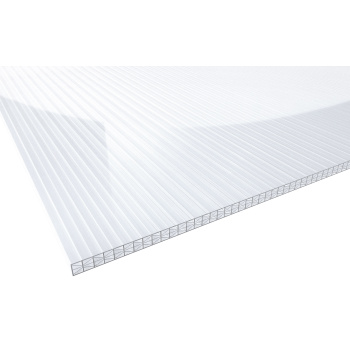 Polycarbonat Stegplatte 5-fach | 16 mm | X-Struktur | Glasklar | Breite 980 mm | Länge 4500 mm