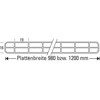 Polycarbonat Stegplatte 3-fach | 16 mm | Opal-Weiß | Breite 980 mm | Länge 4500 mm