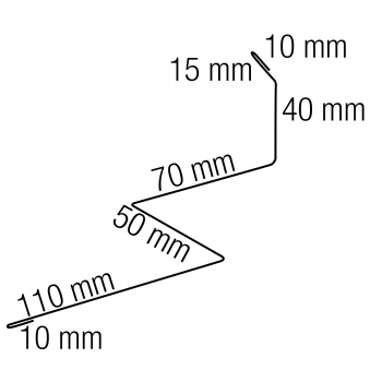 Selbstentlüftender Wandanschluss | Stahl 0,5 mm | Beschichtung 25 µm | Länge 2,00 m