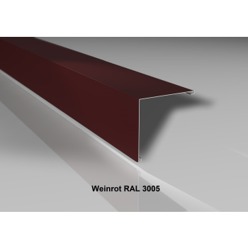Außenecke | Beschichtung 25 µm | Stahl 0,5 mm | 115 x 115 mm glatt | RAL 3005 Weinrot